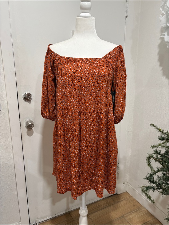 ANDREE BY UNIT Dresses & Skirts - ANDREE BY UNIT Rust Floral One-Shoulder Dress